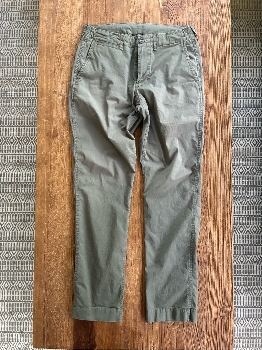 Buck Mason Carry-on Pant Size 29x31” Olive Green